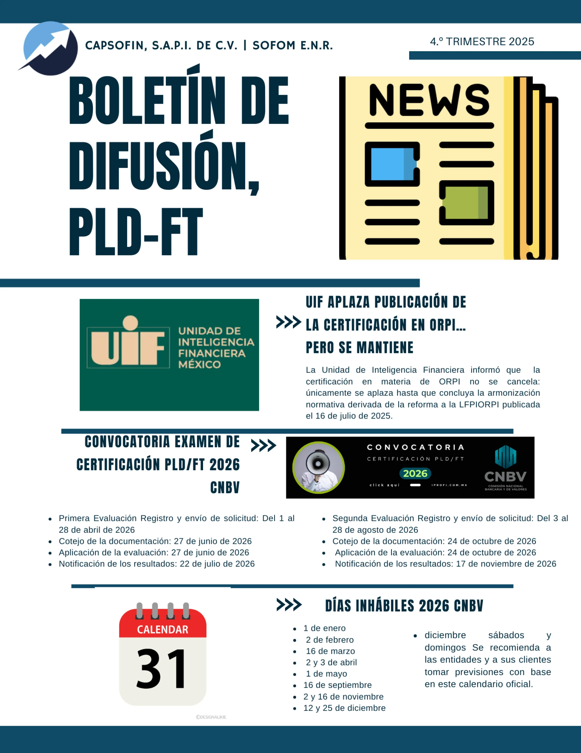 Boletín de Difusión PLD/FT - Trimestre 4 del 2025